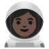 👩🏿‍🚀 woman astronaut: dark skin tone display on Google